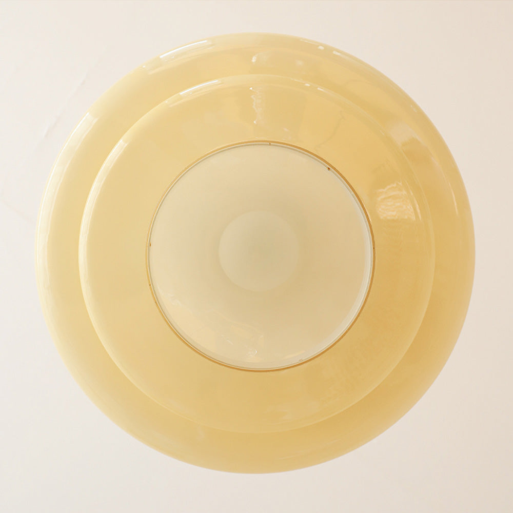 Bauhaus Cream Yellow Glass Pendant