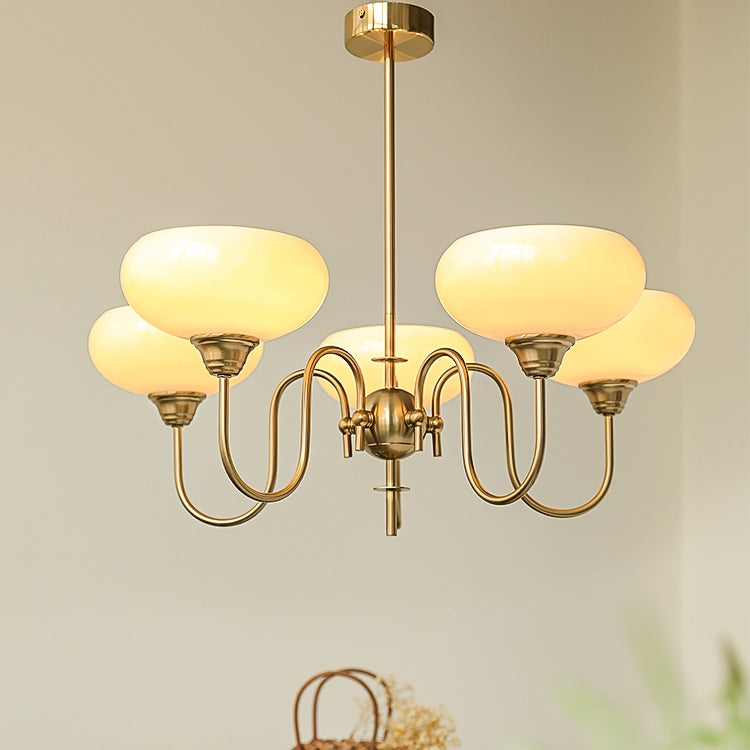 Bubble Creamy Persimmon Glass Chandelier