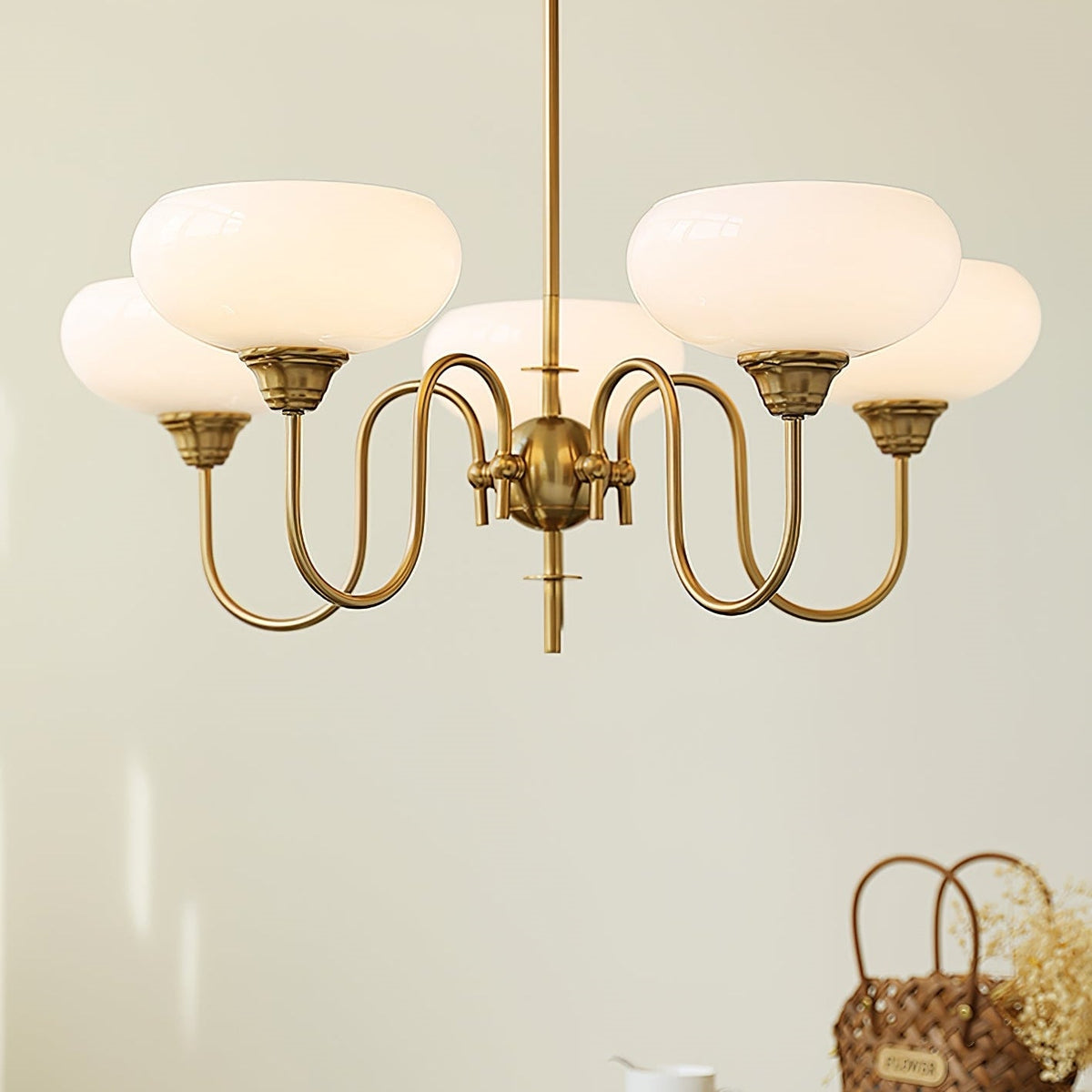 Bubble Creamy Persimmon Glass Chandelier