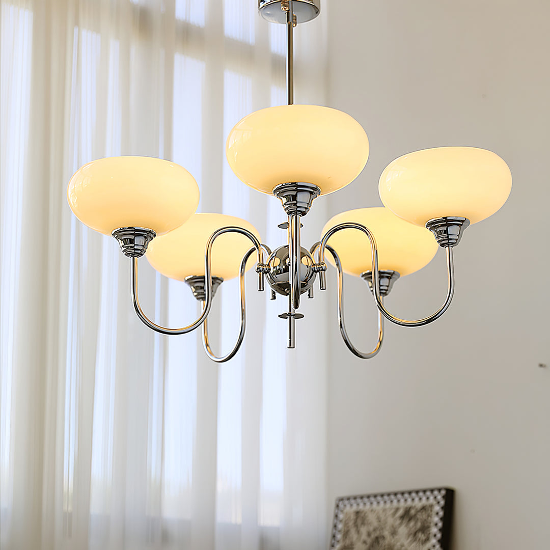 Bubble Creamy Persimmon Glass Chandelier