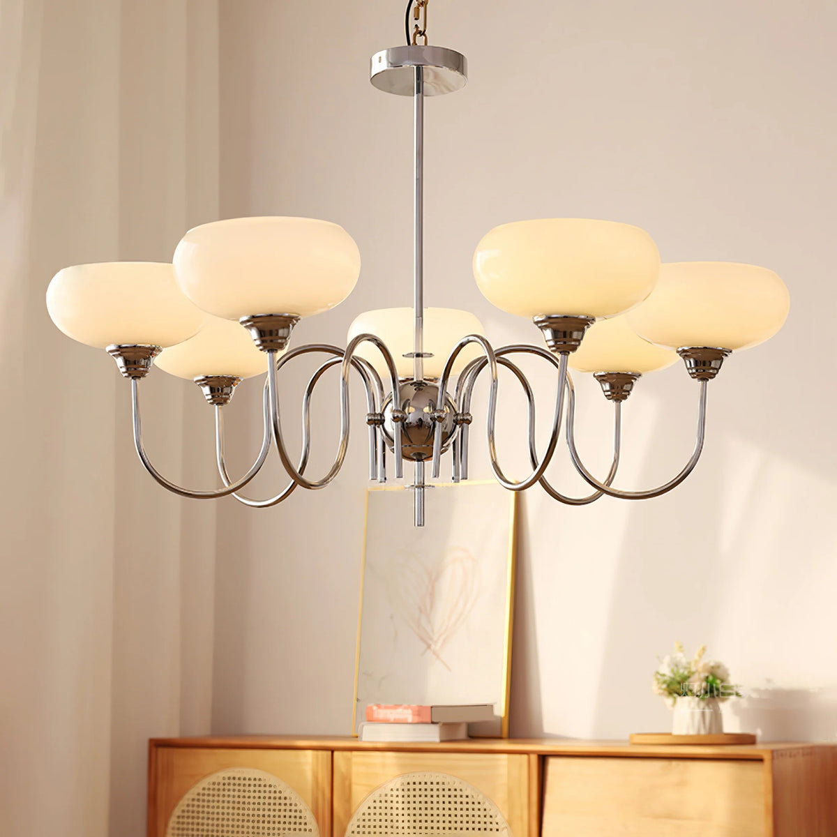 Bubble Creamy Persimmon Glass Chandelier