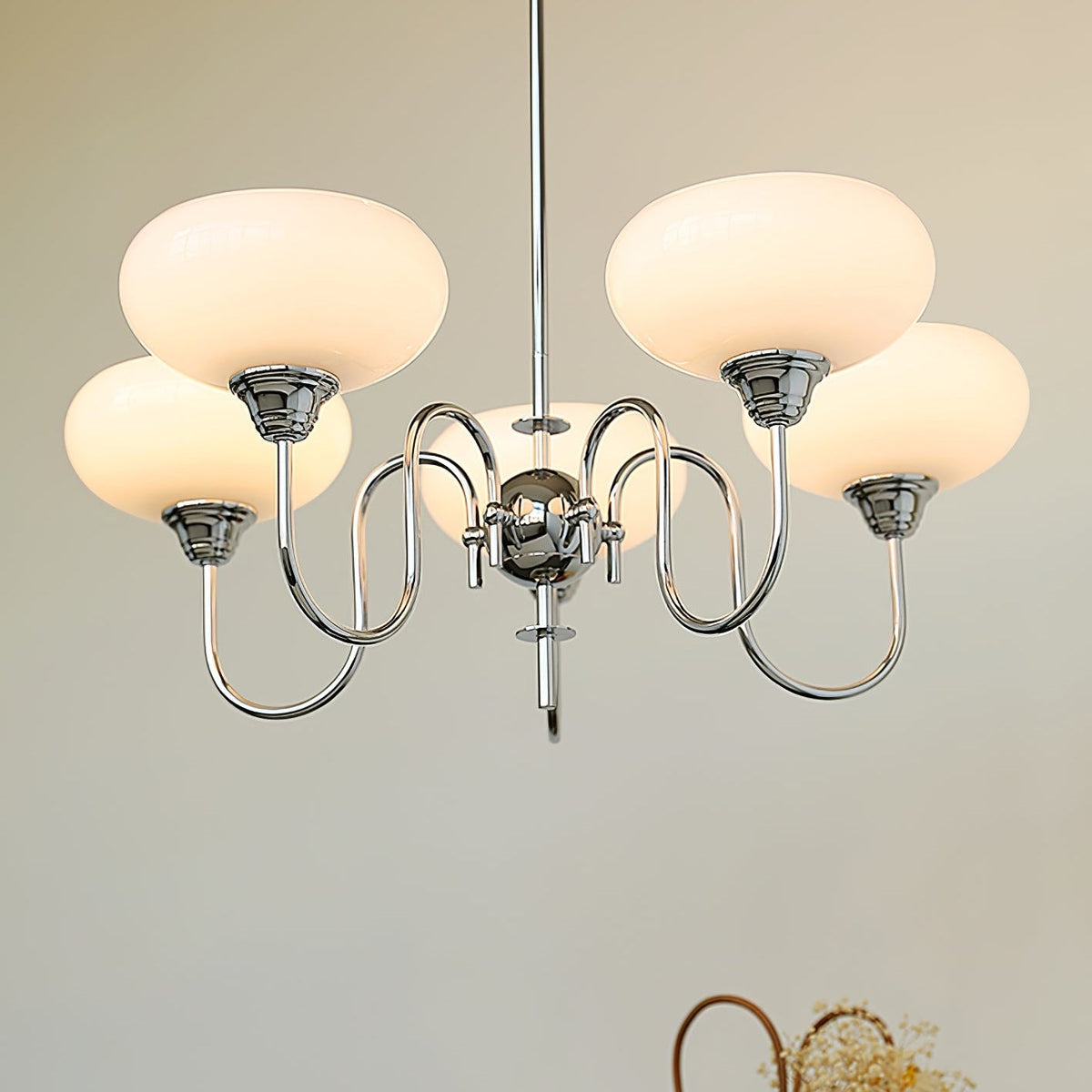 Bubble Creamy Persimmon Glass Chandelier