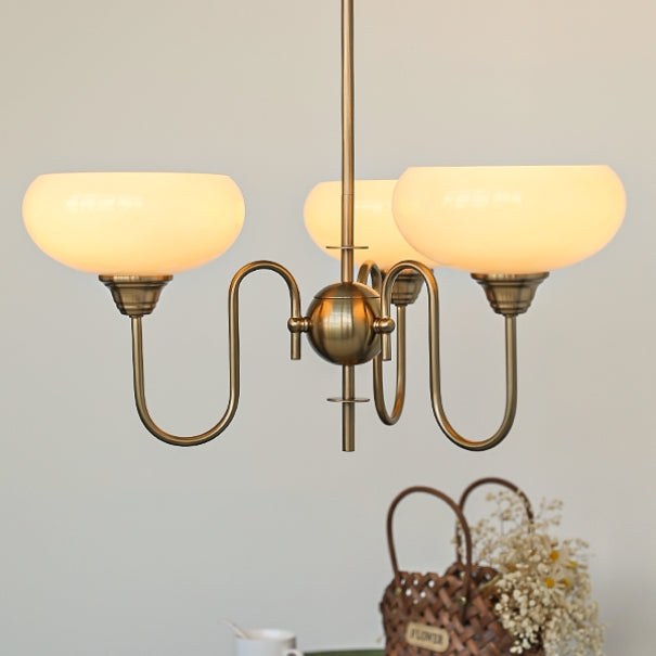 Bubble Creamy Persimmon Glass Chandelier