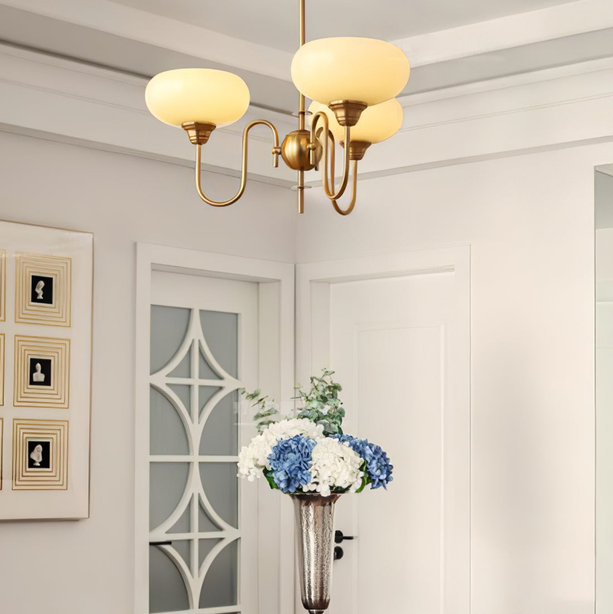 Bubble Creamy Persimmon Glass Chandelier