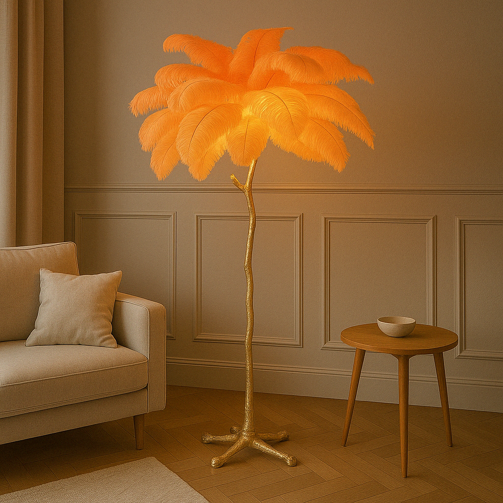 Ostrich Feather Floor Lamp