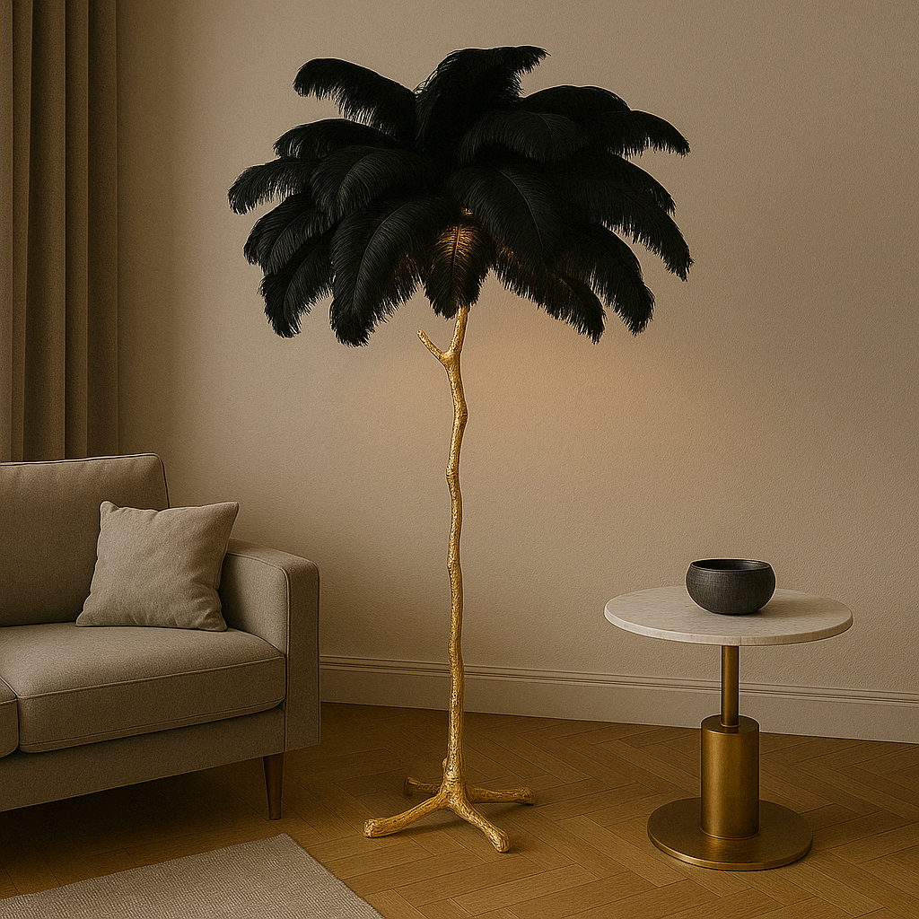 Ostrich Feather Floor Lamp