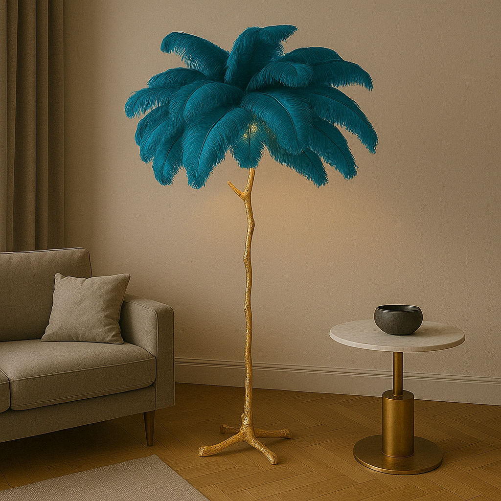 Ostrich Feather Floor Lamp