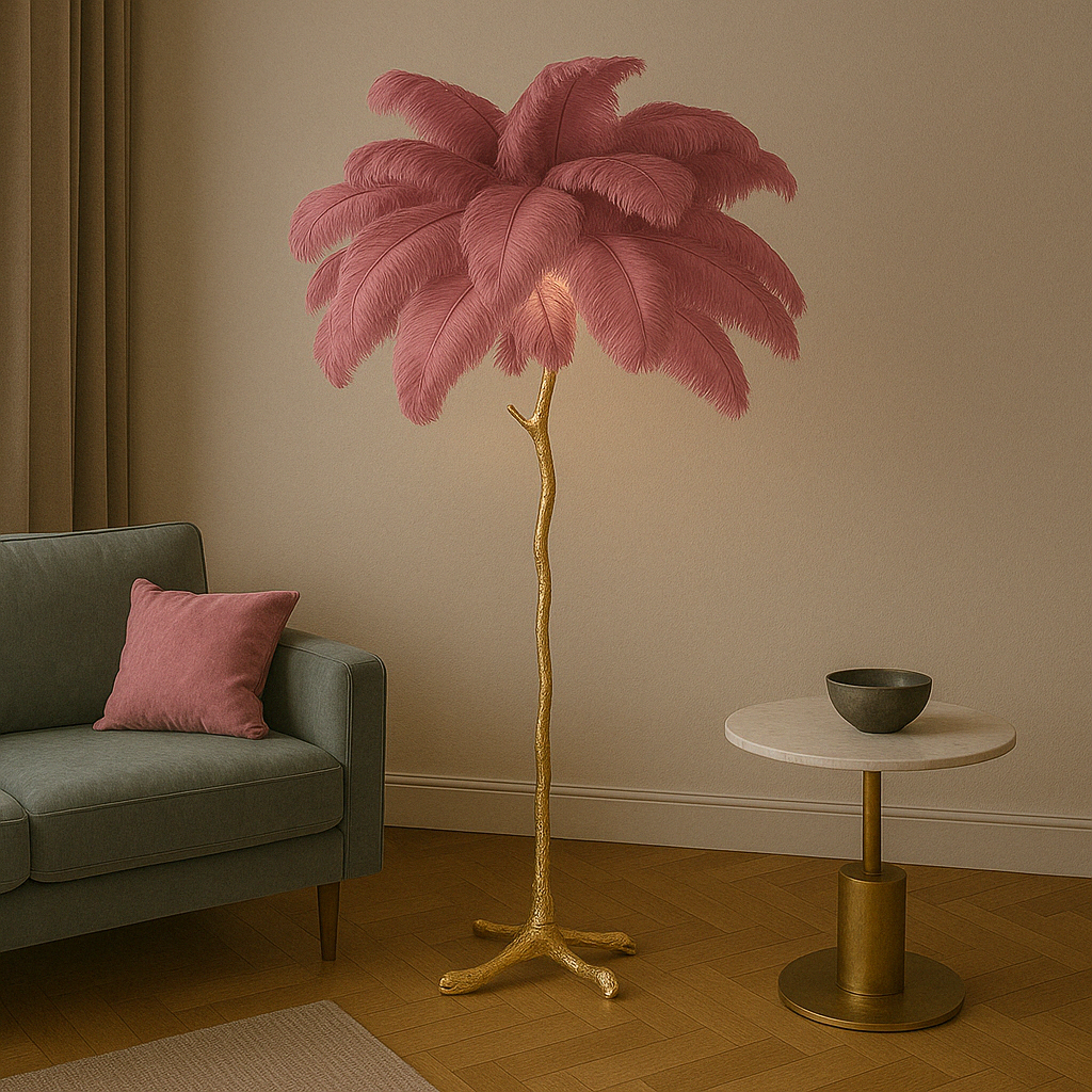 Ostrich Feather Floor Lamp
