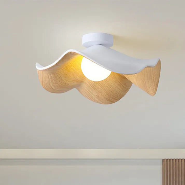 Nordic Wooden Lotus Ceiling Light