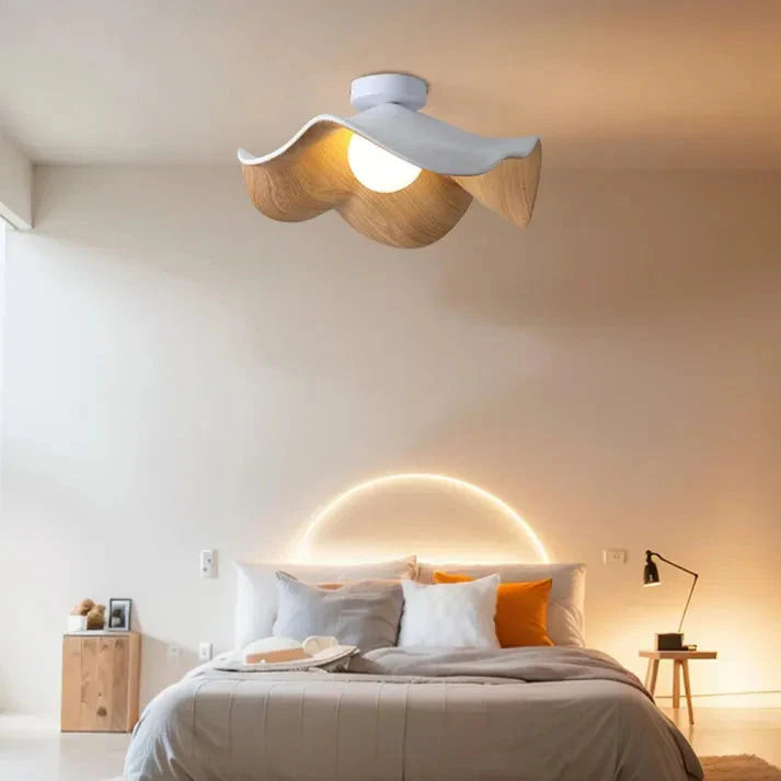 Nordic Wooden Lotus Ceiling Light