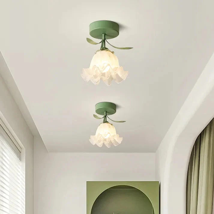 French Tiffany Mini Flower Ceiling Light