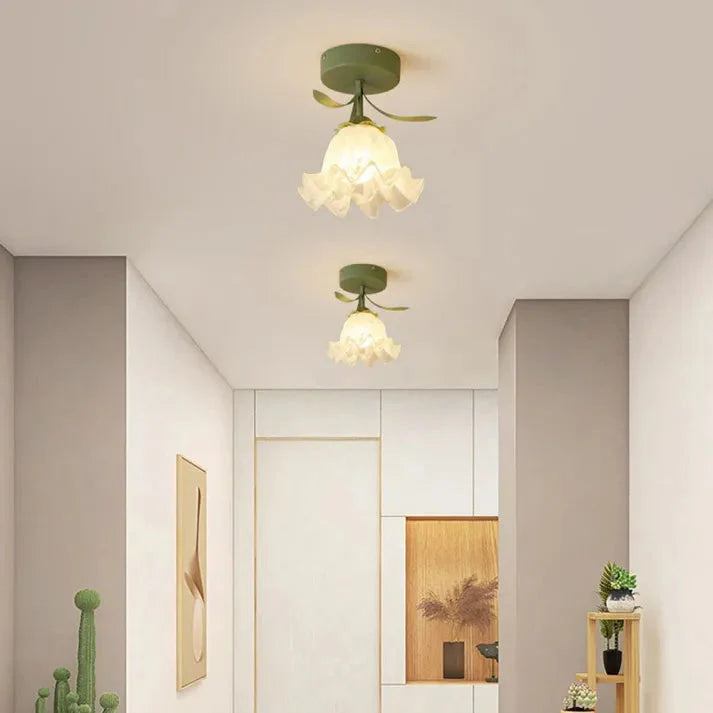 French Tiffany Mini Flower Ceiling Light