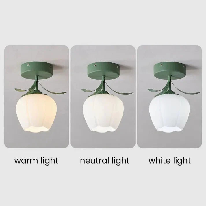 French Tiffany Mini Flower Ceiling Light