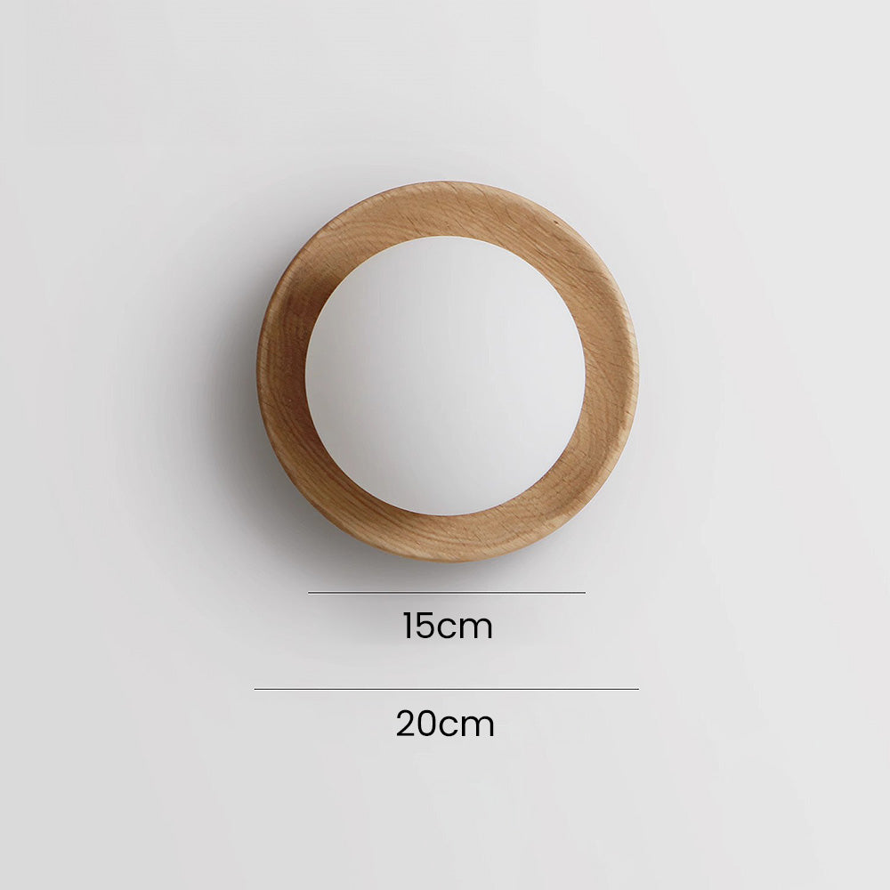 Natural Wood White Wall Light