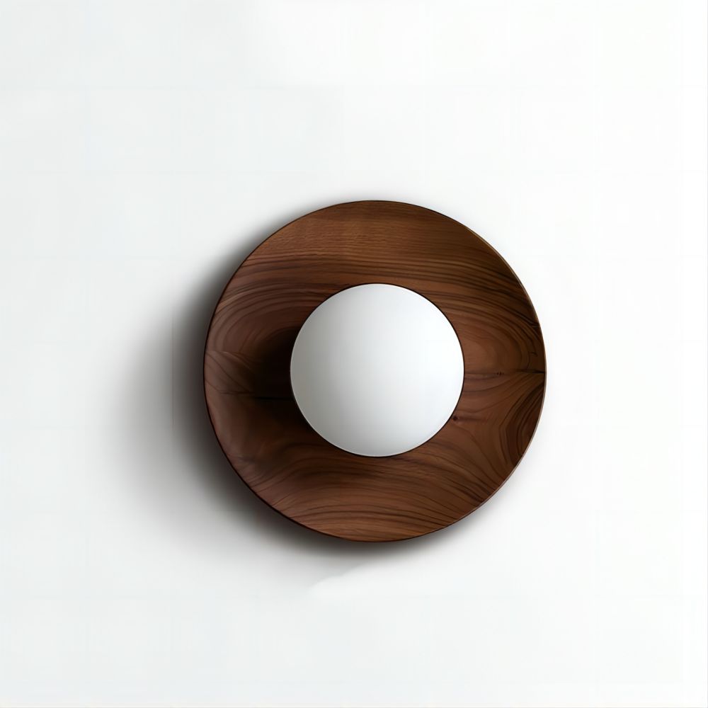 Natural Wood White Wall Light