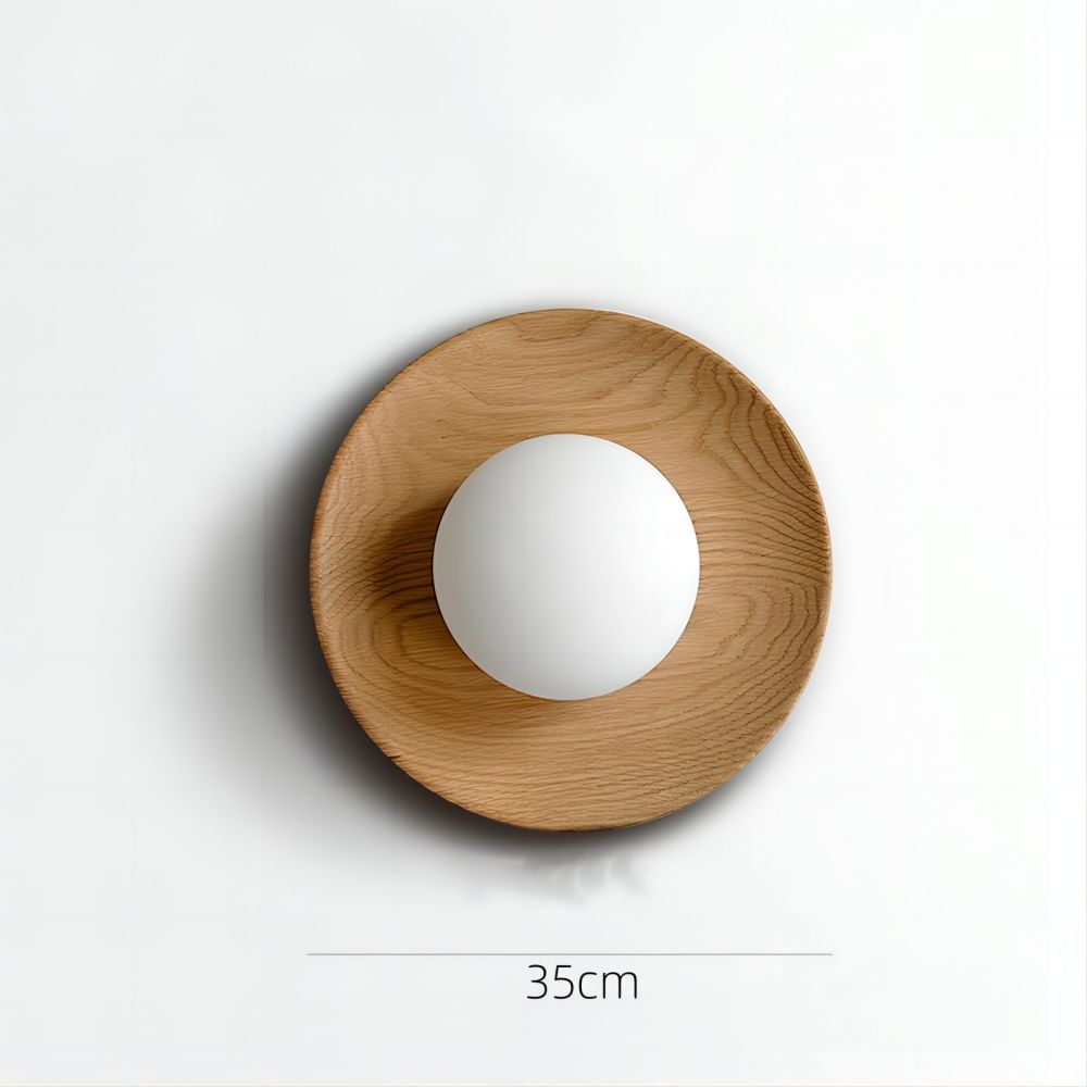 Natural Wood White Wall Light