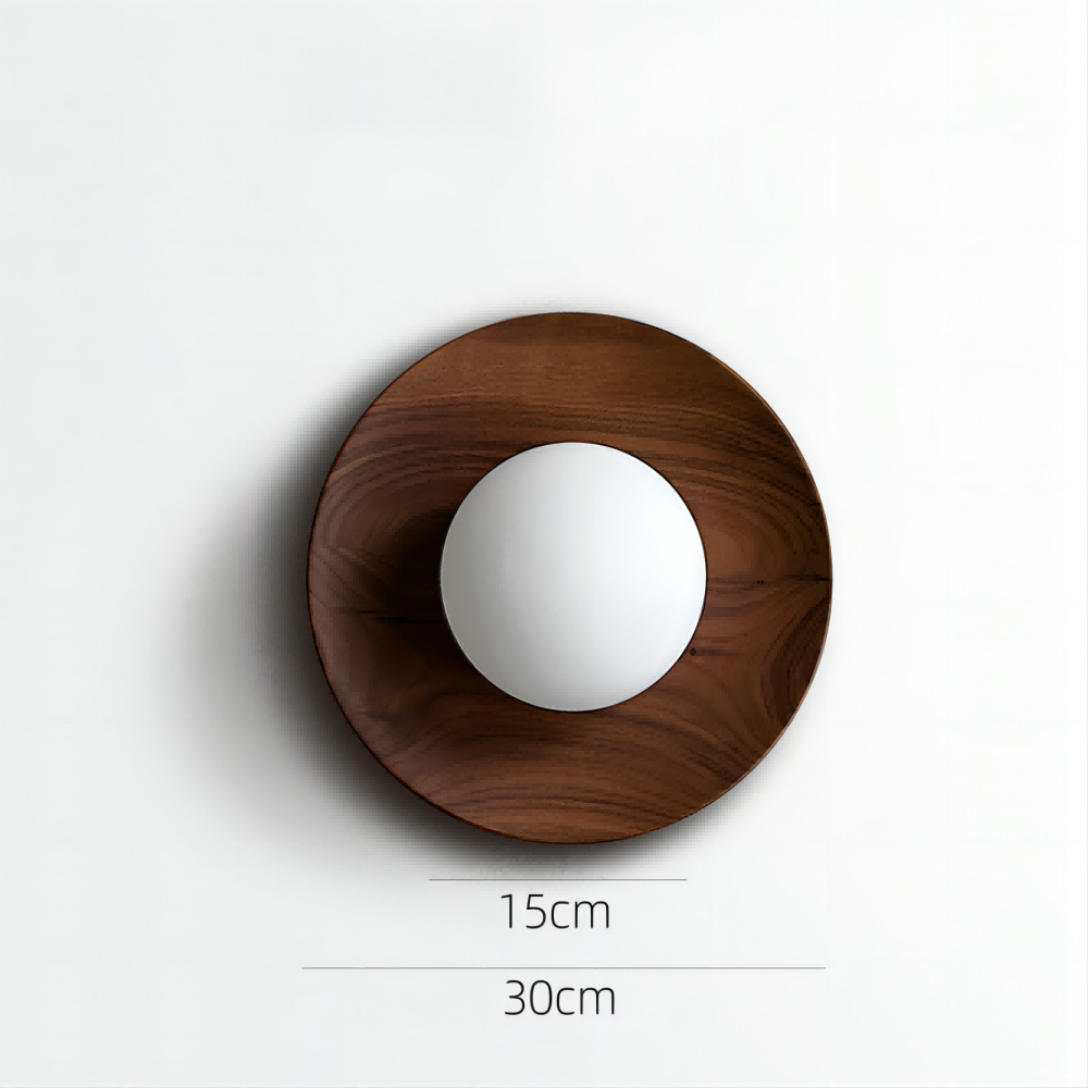 Natural Wood White Wall Light