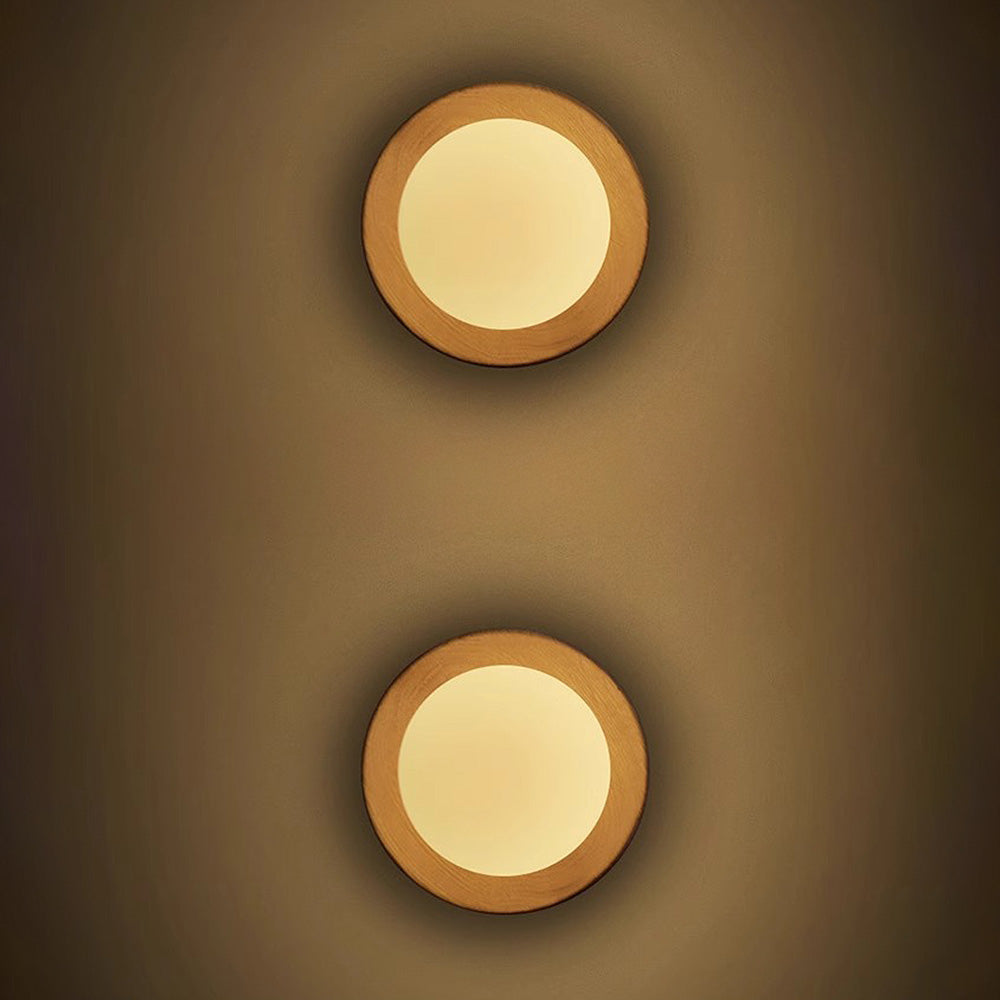 Natural Wood White Wall Light