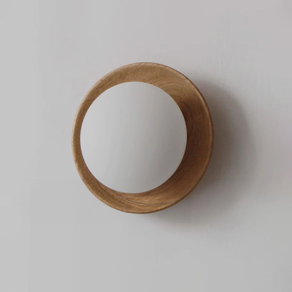 Natural Wood White Wall Light