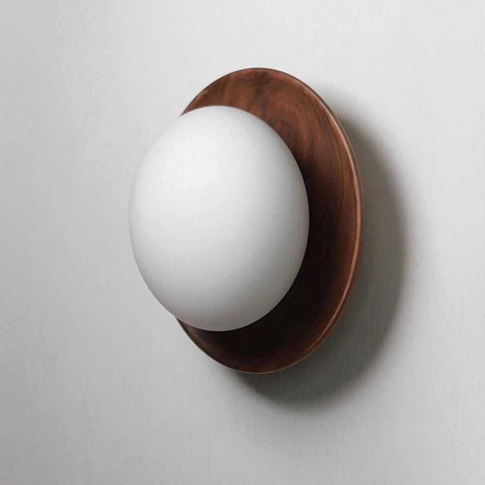 Natural Wood White Wall Light