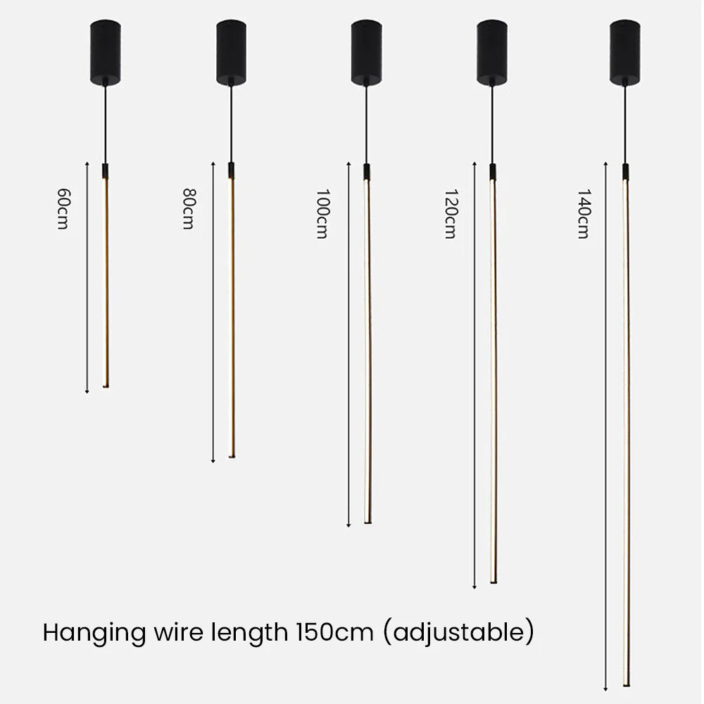 Minimalist Long LED Pendant Light
