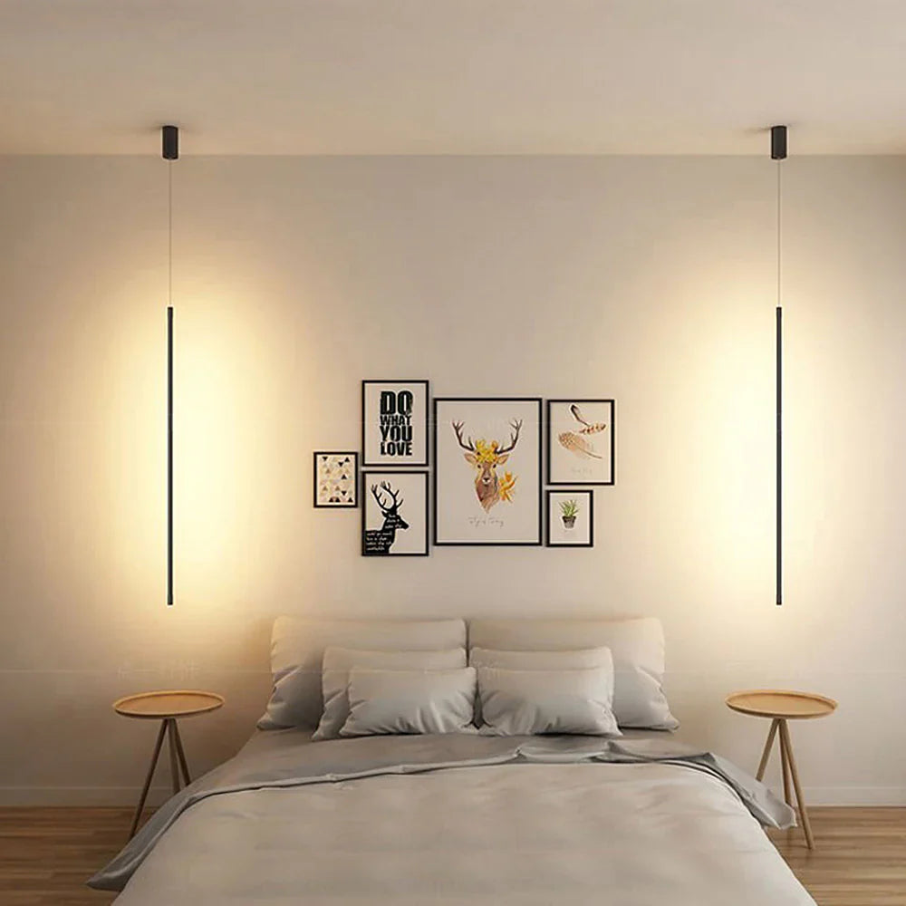 Minimalist Long LED Pendant Light