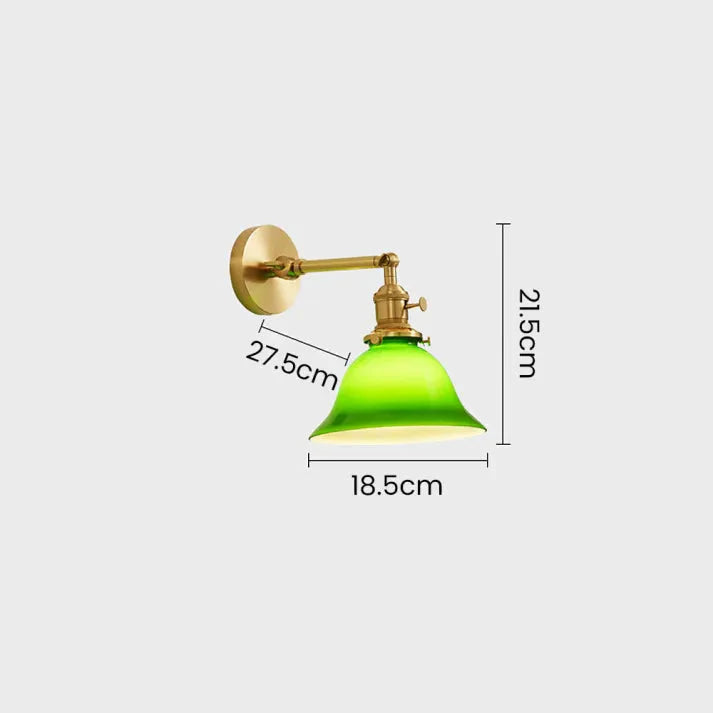 Vintage Green Glass Swing Arm Wall Light
