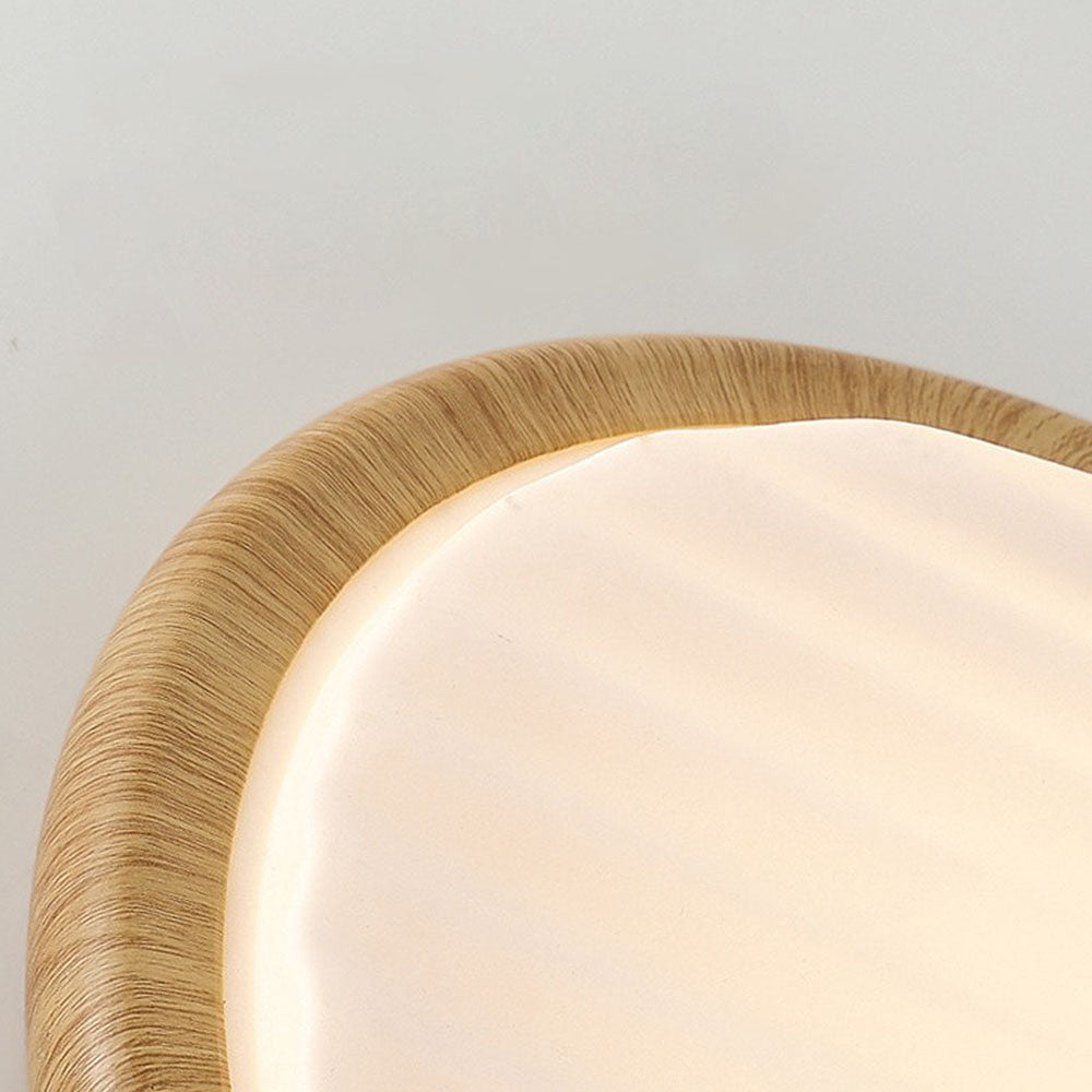 Round Pleated Wood LED Ceiling Light