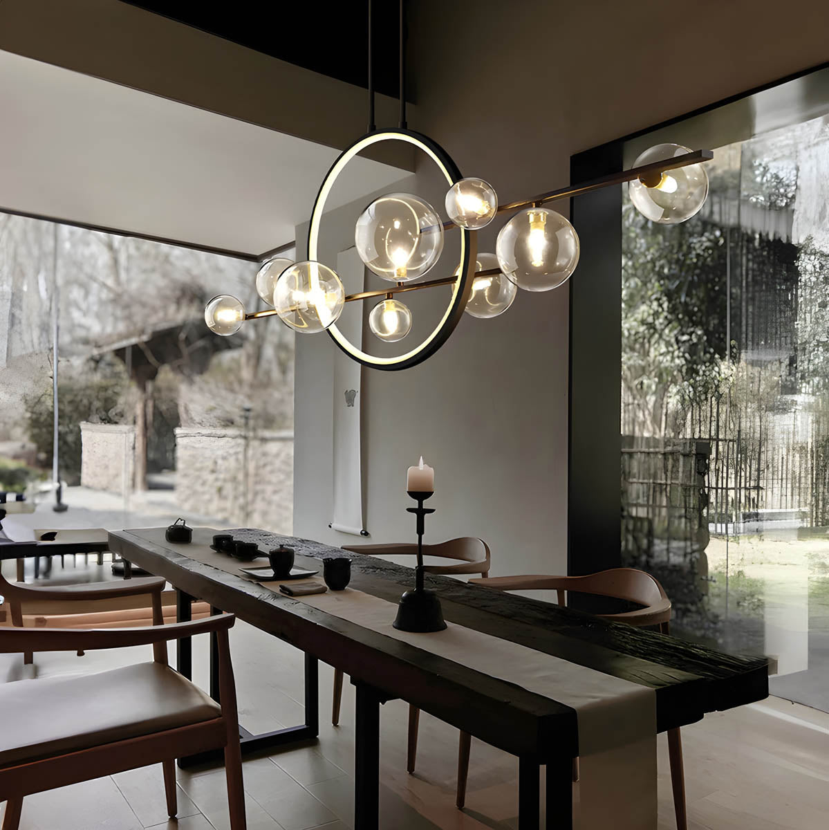 Elara Glass Globe Chandelier