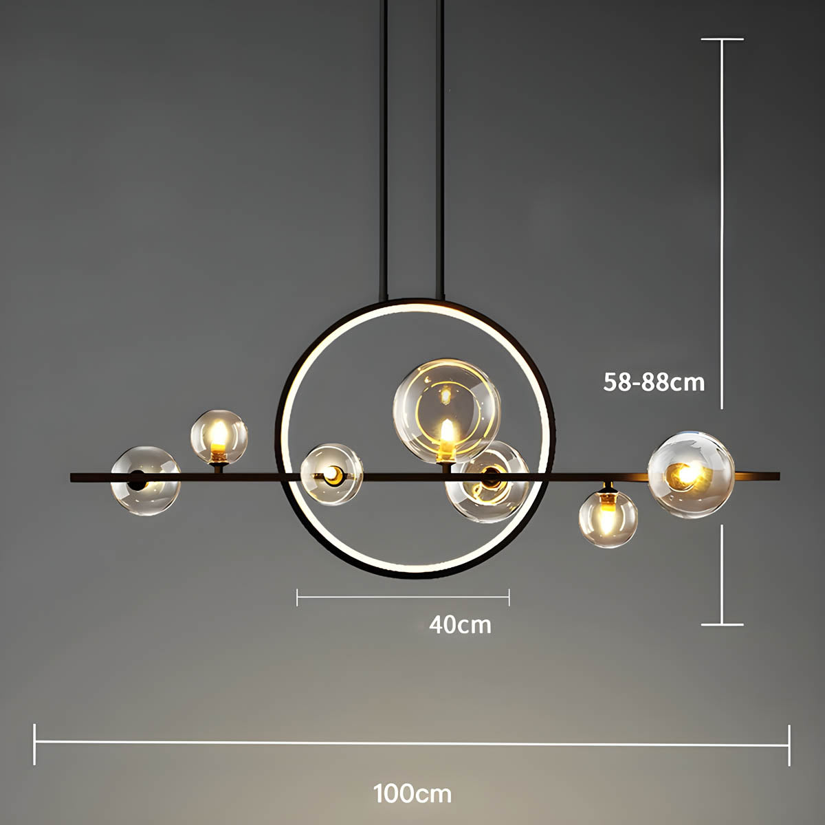 Elara Glass Globe Chandelier