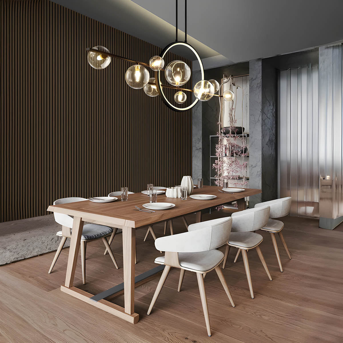 Elara Glass Globe Chandelier