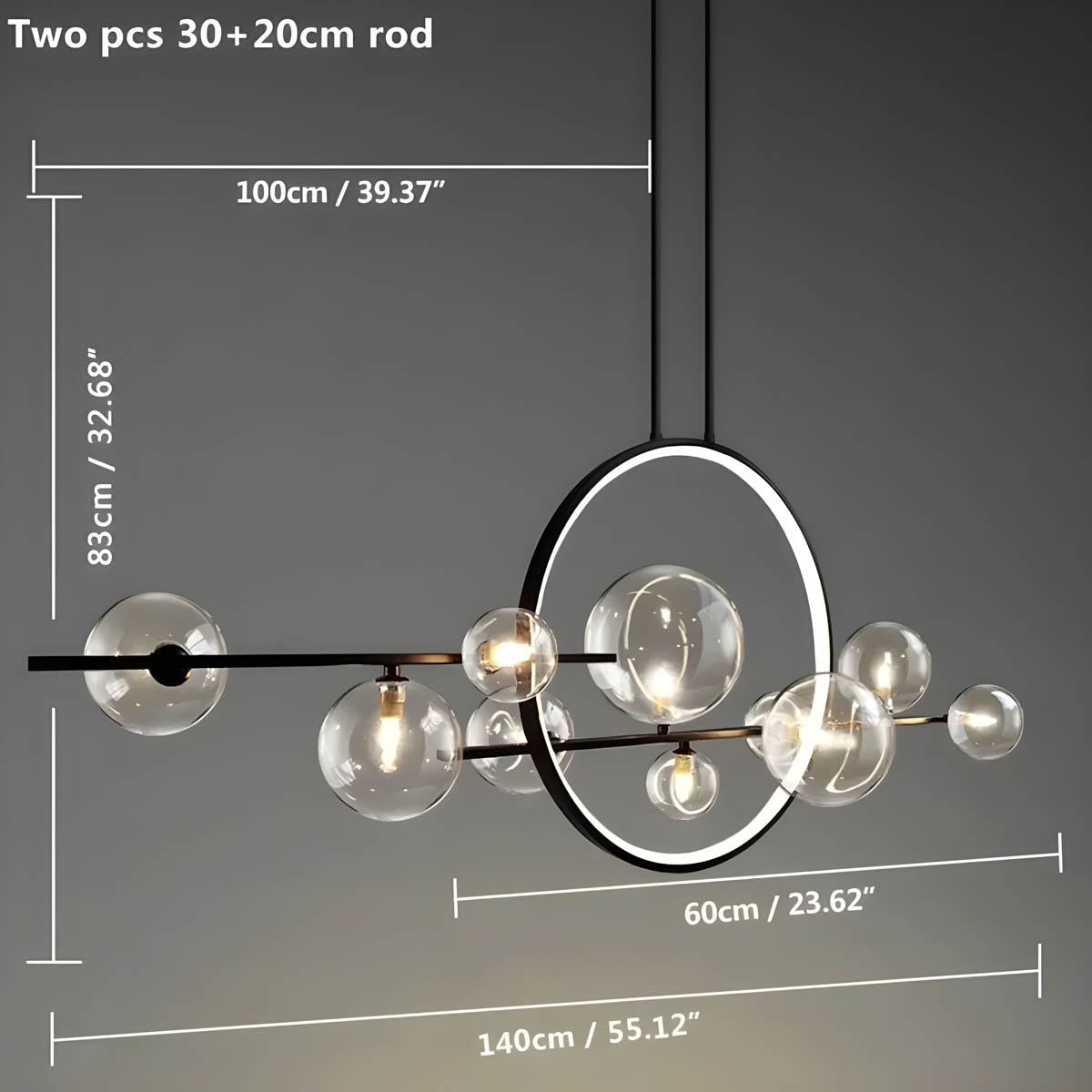 Elara Glass Globe Chandelier