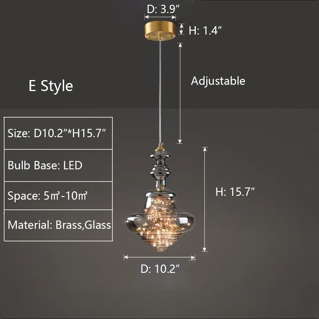 Starry Sky Gray Glass Pendant