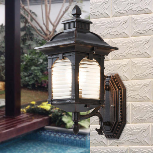 Antique Glass Outdoor Wall Light