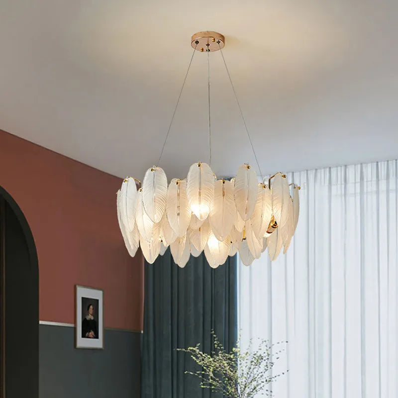 Feather Glass Pendant Light