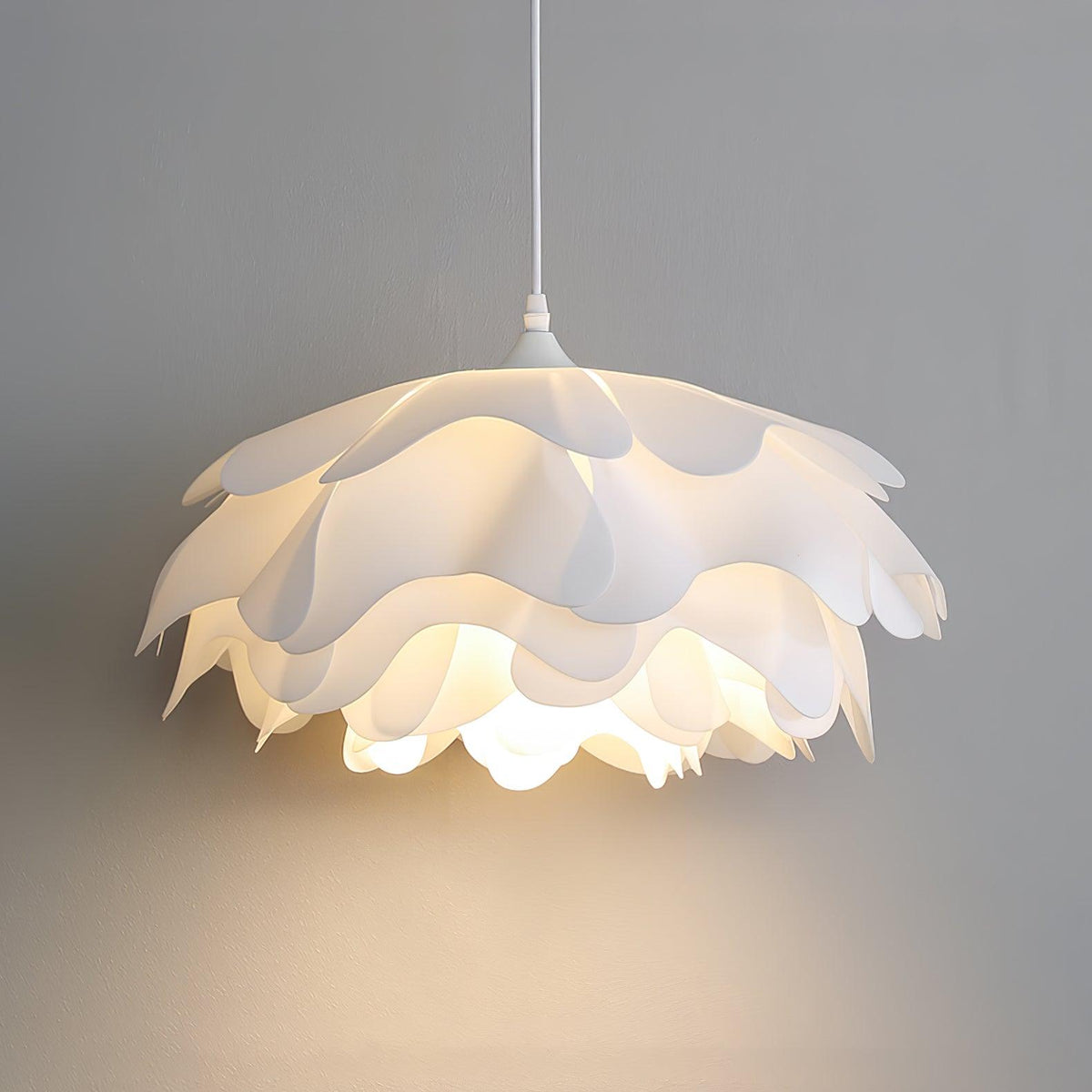 White Flower Pendant Light