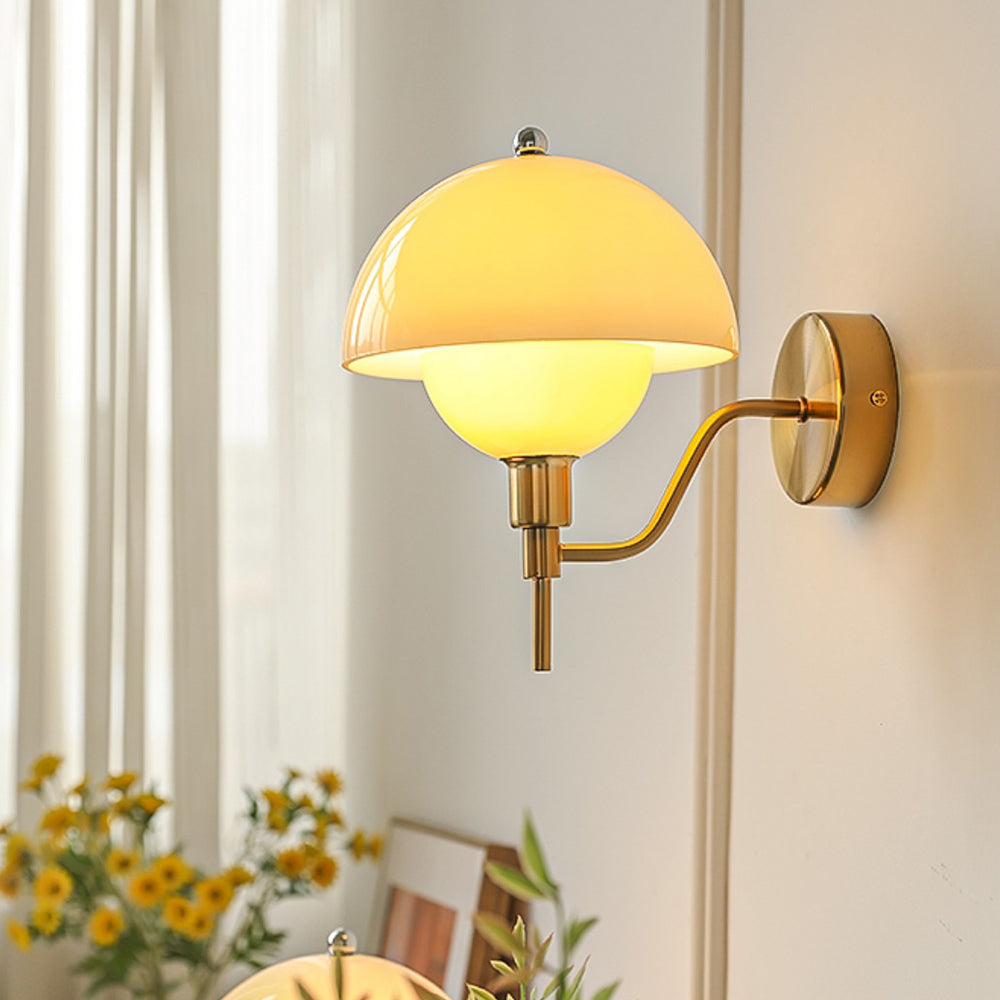 Cream Mushroom Wall Light