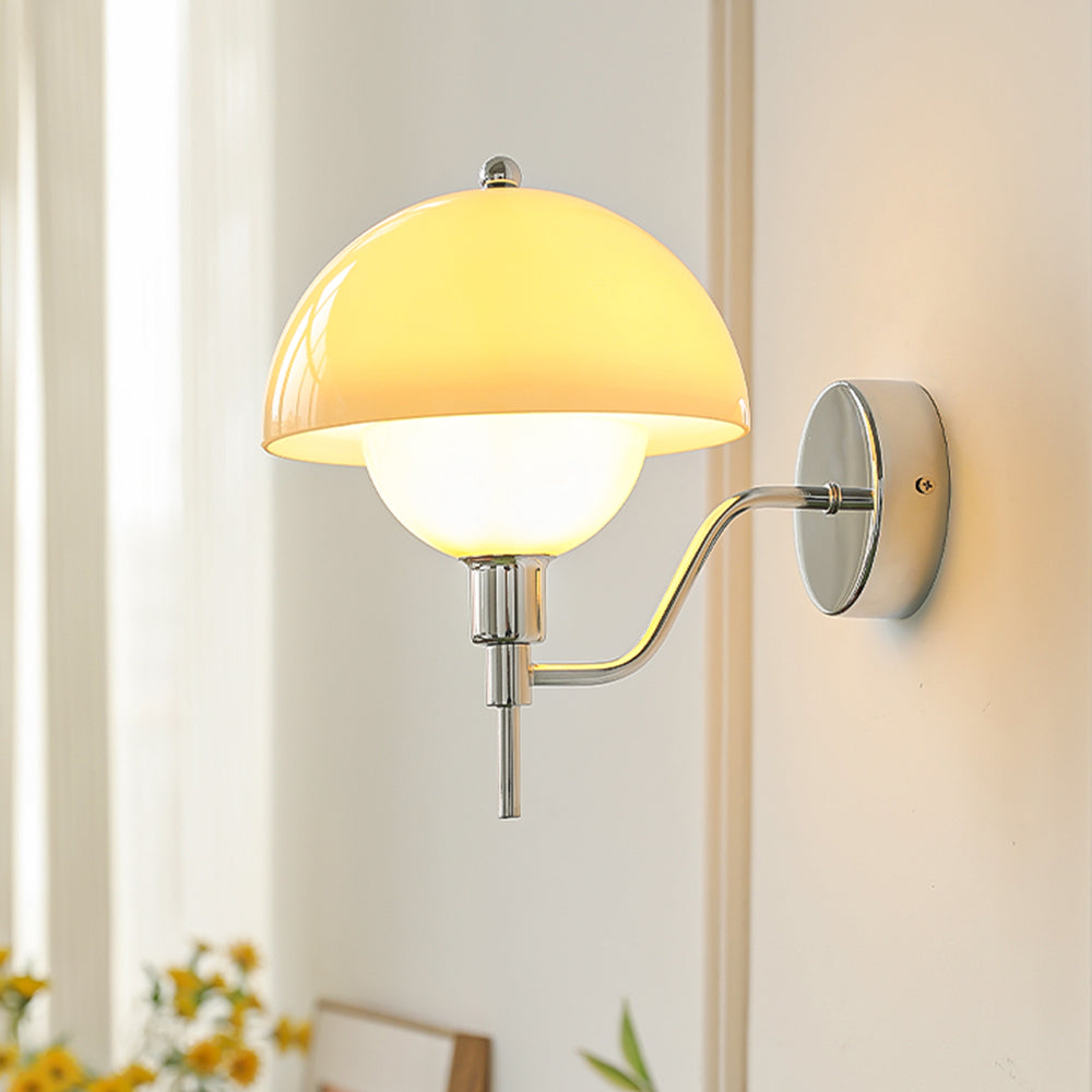 Cream Mushroom Wall Light