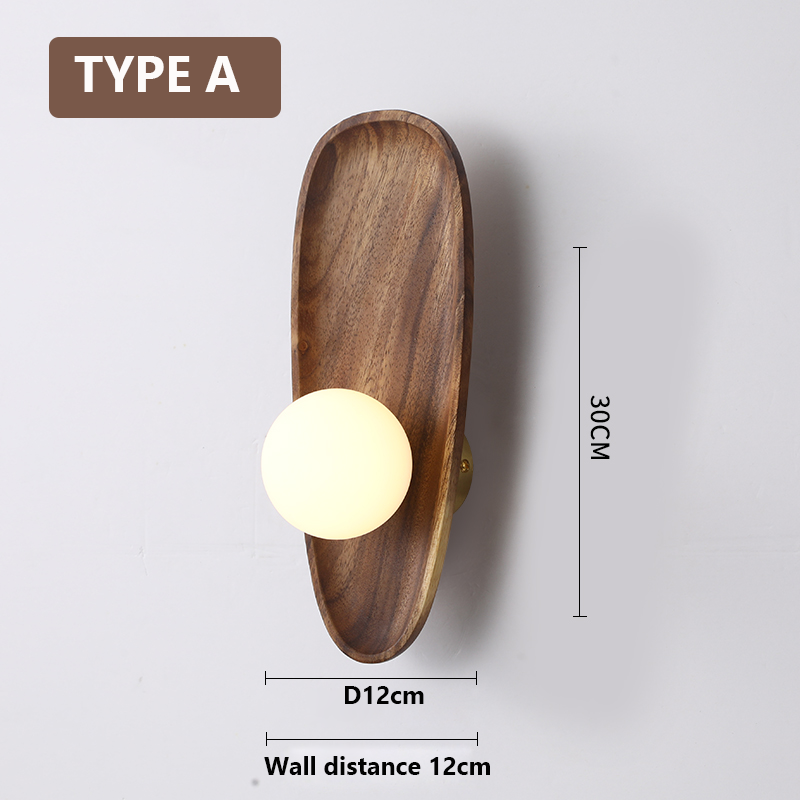 Natural Wood Wall Light