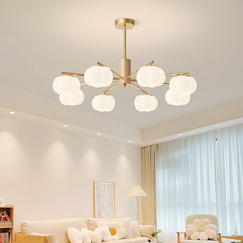 Wooden Cotton Ball Chandelier