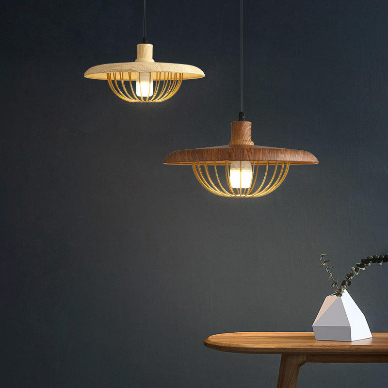 Faux Wood Grain Pendant Lights