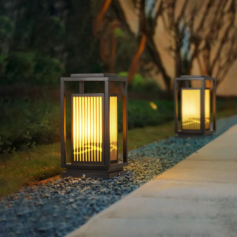 Cage Post Solar Outdoor Light