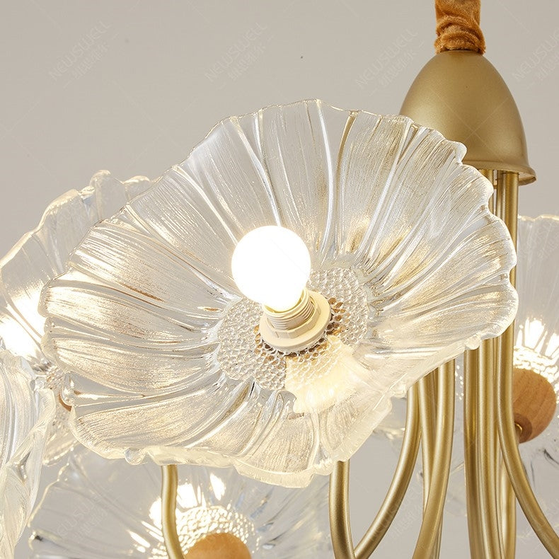 Modern Lotus Leaf Glass Chandelier