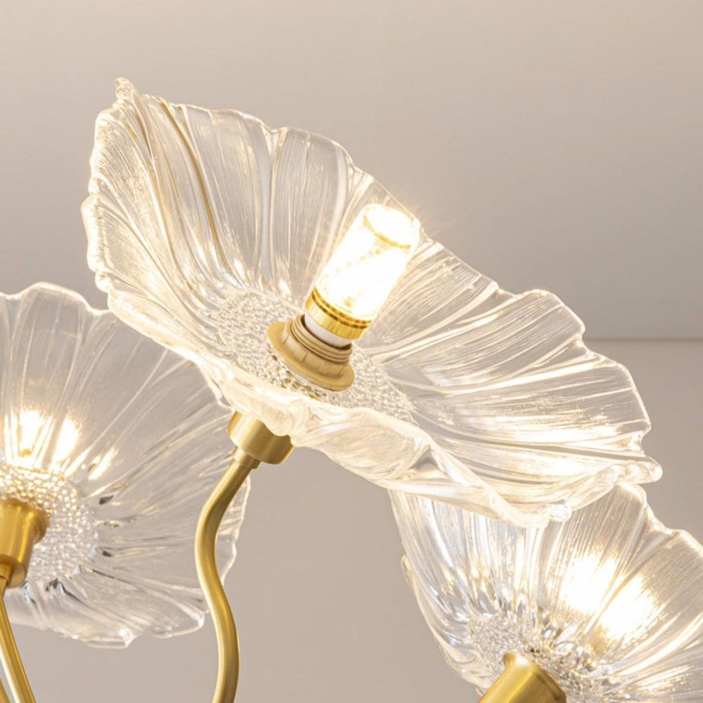 Modern Lotus Leaf Glass Chandelier