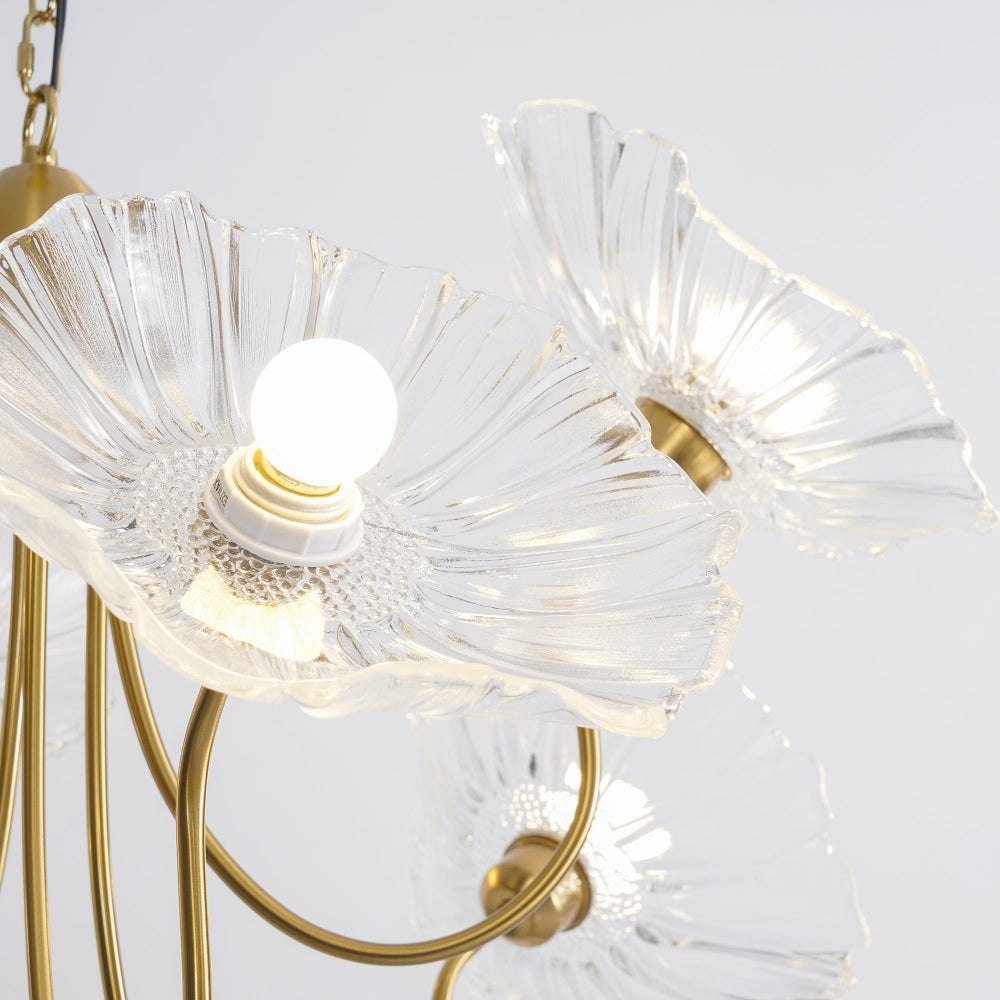 Modern Lotus Leaf Glass Chandelier