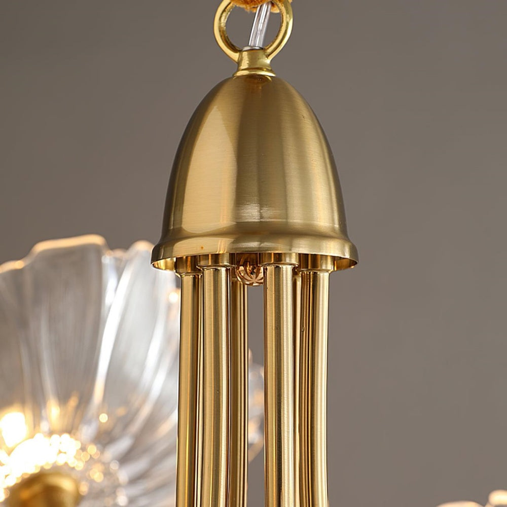 Modern Lotus Leaf Glass Chandelier