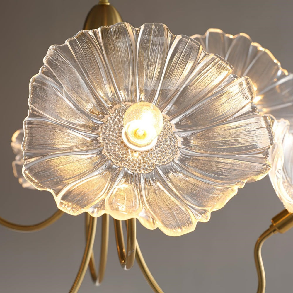Modern Lotus Leaf Glass Chandelier