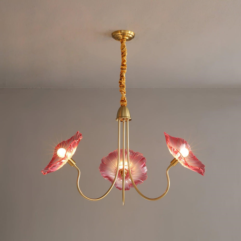 Modern Lotus Leaf Glass Chandelier