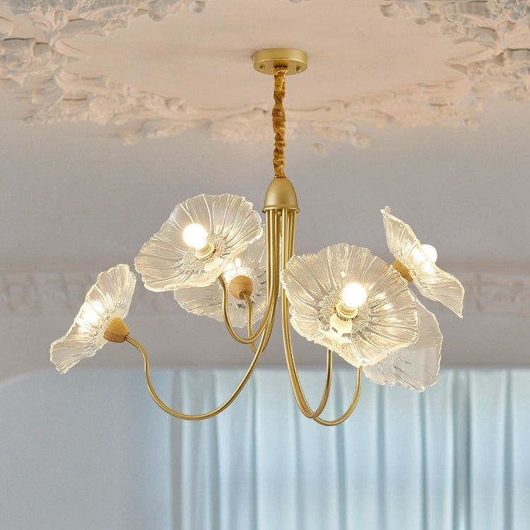 Modern Lotus Leaf Glass Chandelier