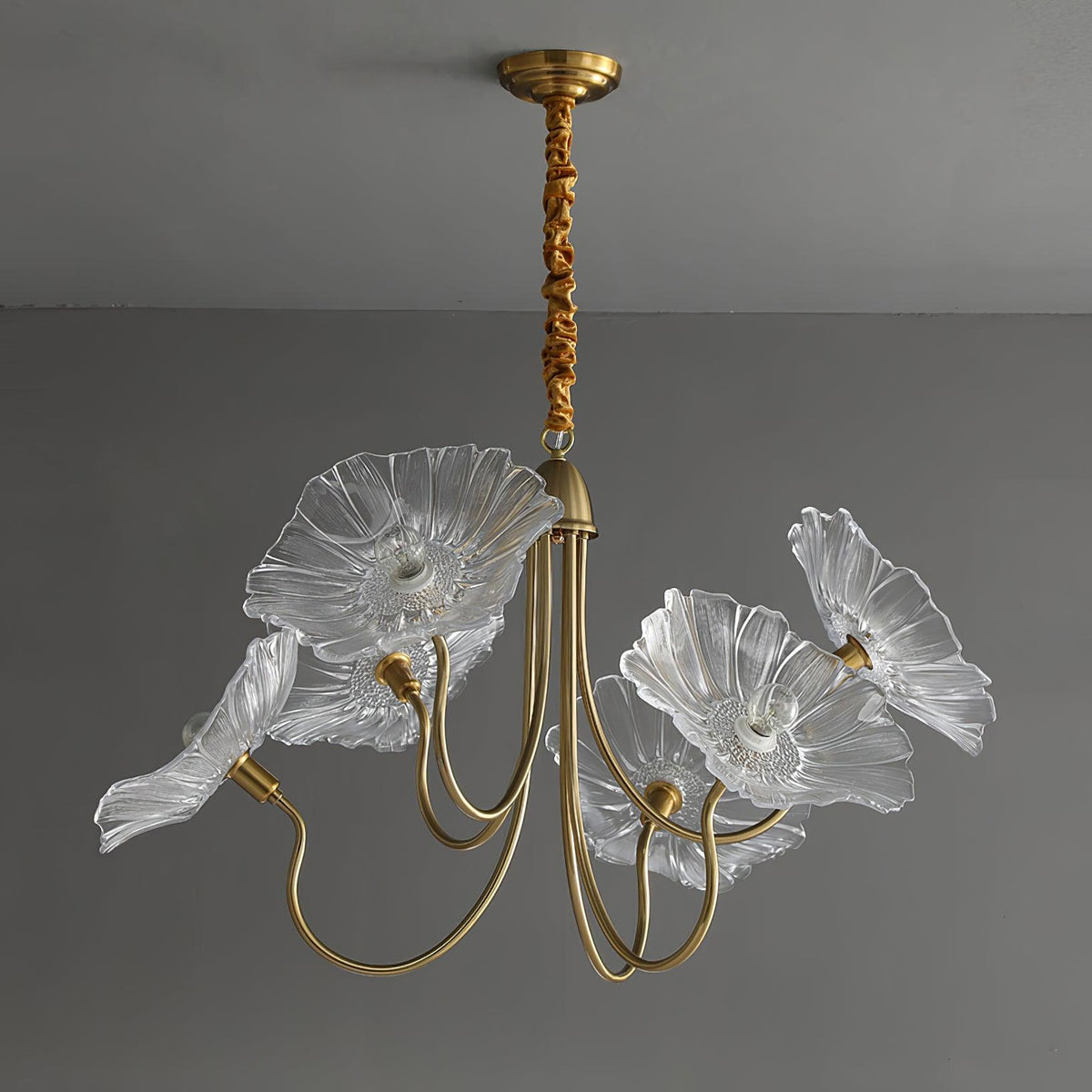 Modern Lotus Leaf Glass Chandelier